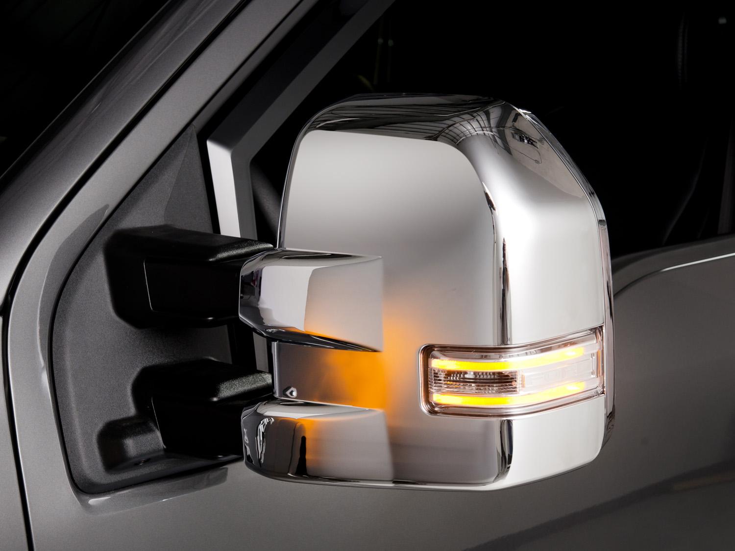 Chrome Exterior Door Top Half Tow Mirror Cap Cover For Ford Super Duty 2017 2025 F250