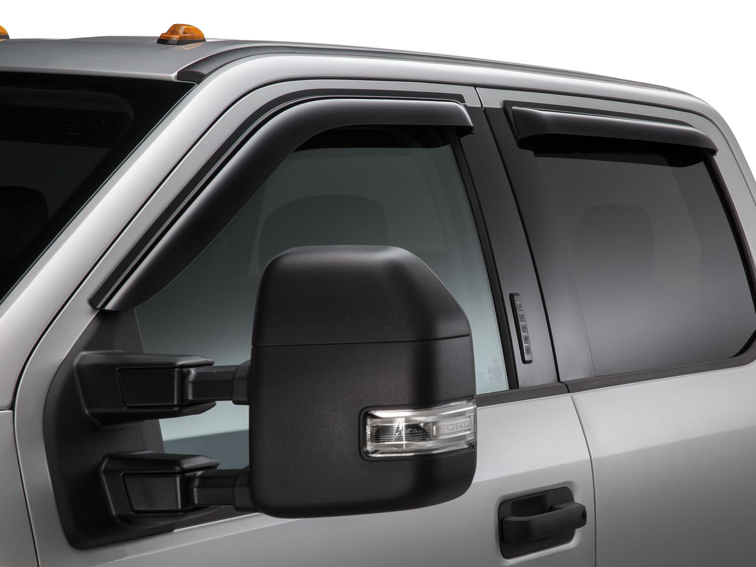 Dark Smoke Window Rain Guards Visors For Ford Escape 2001-2007 - 4pc Set, Self-Adhesive, No Drilling
