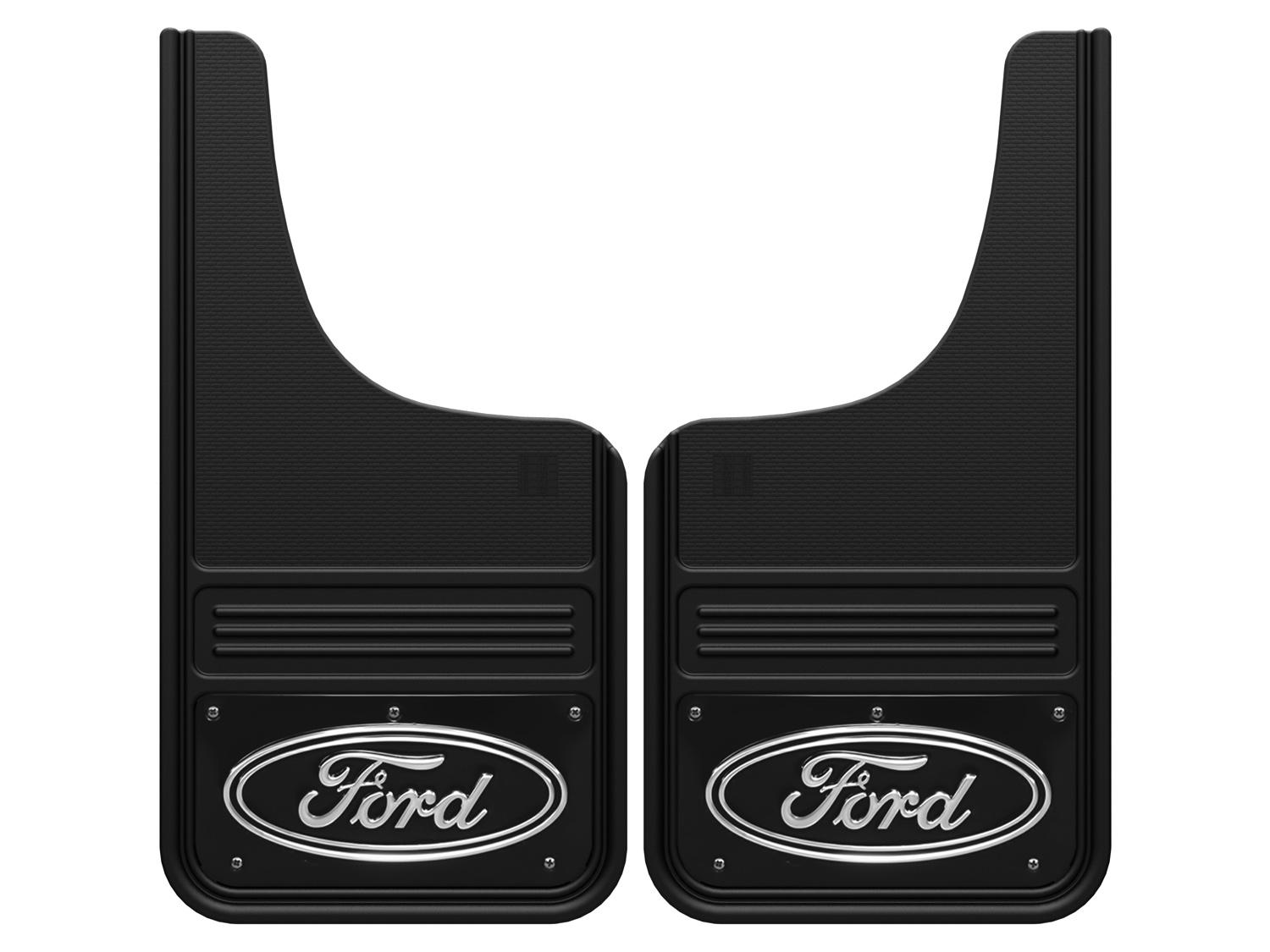 Image pour Pare-boue – Gatorback de Truck Hardware, paire avant, logo ovale Ford noir à partir de AccessoriesCanada