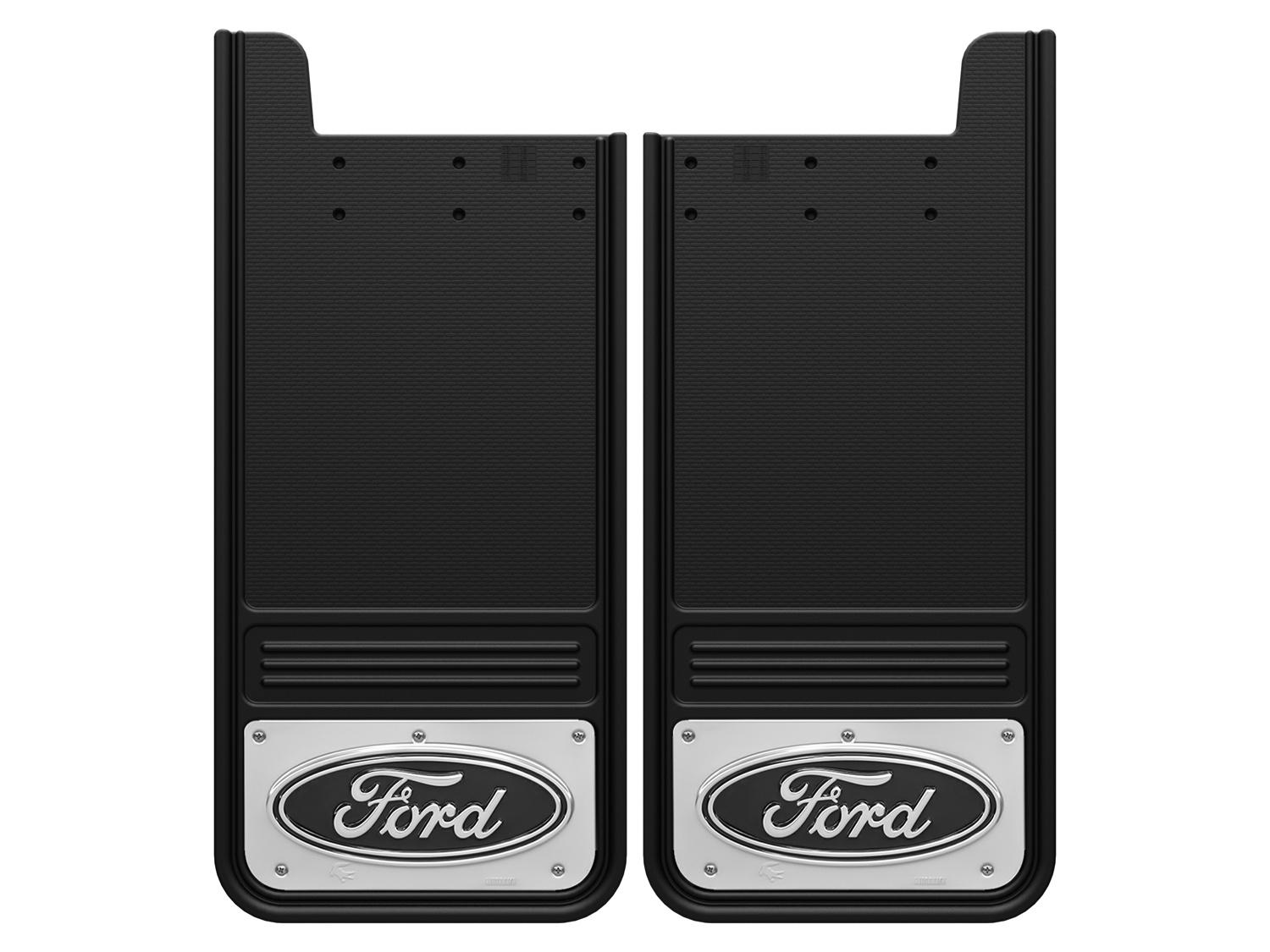 Image pour Pare-boue – Gatorback de Truck Hardware, paire arrière, logo ovale Ford, en acier inoxydable à partir de AccessoriesCanada