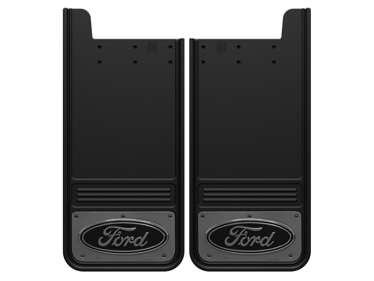 Image for Splash Guards - Gatorback by Truck Hardware, Rear Pair, Ford Oval Gunmetal from AccessoriesCanada