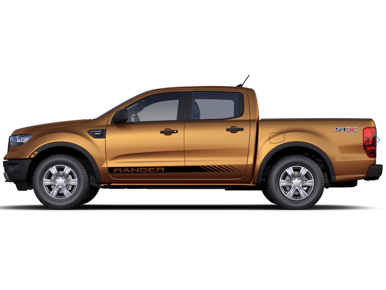 Image pour Ensemble de graphismes personnalisés Ford – Ensemble de bandes de course, noir mat, pour cabine double allongé à partir de AccessoriesCanada