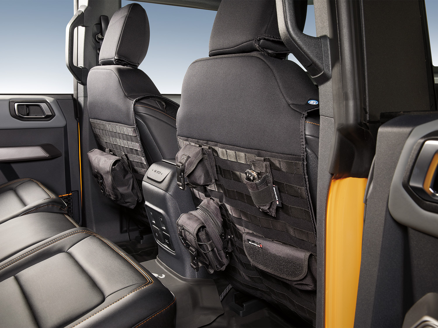 Image for Seat Covers -  Neoprene by Coverking, with Molle straps, Front, Black, For 4-Door from AccessoriesCanada