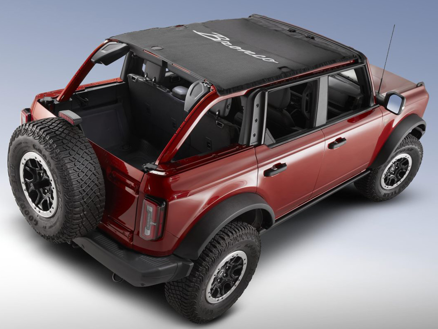 Image pour TOIT BIMINI, MONOGRAMME BRONCO, NOIR/GRIS CLAIR, DEUX PORTES à partir de AccessoriesCanada