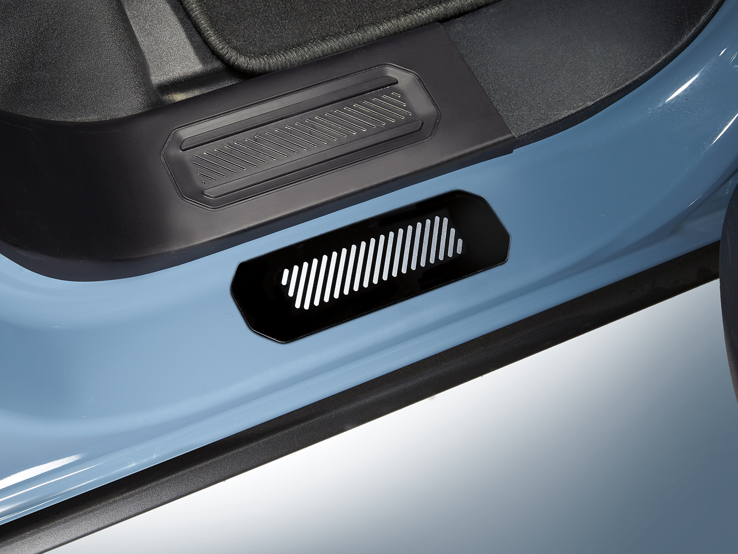 4 Plaques De Seuil En Acier Inoxydable Pour Fiat 500X - Protection Contre Les Rayures - Style Noir/Logo Miroir
