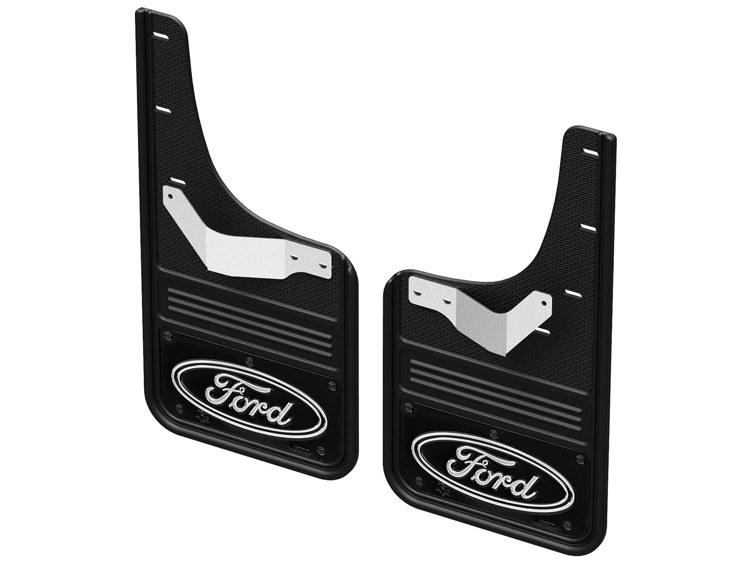Image pour Pare-boue – Gatorback, paire arrière, avec logo ovale Ford noir sur fond noir à partir de AccessoriesCanada