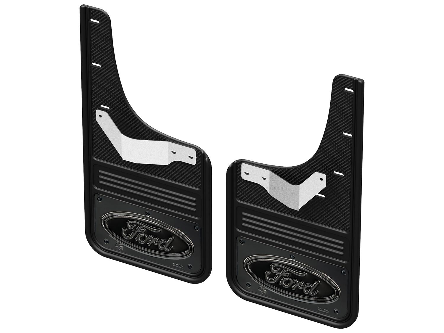 Image pour Pare-boue – Gatorback, paire arrière, avec logo ovale Ford noir sur fond gris bronze à partir de AccessoriesCanada