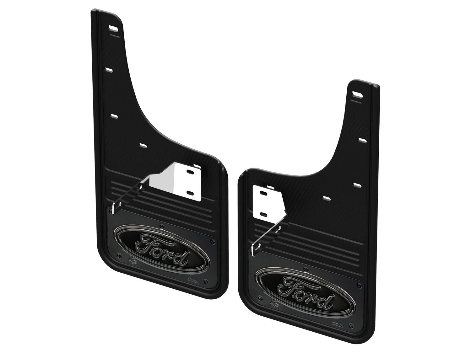 Image pour Pare-boue Gatorback de marque Truck Hardware, paire avant, logo ovale Ford gris bronze sur fond noir à partir de AccessoriesCanada