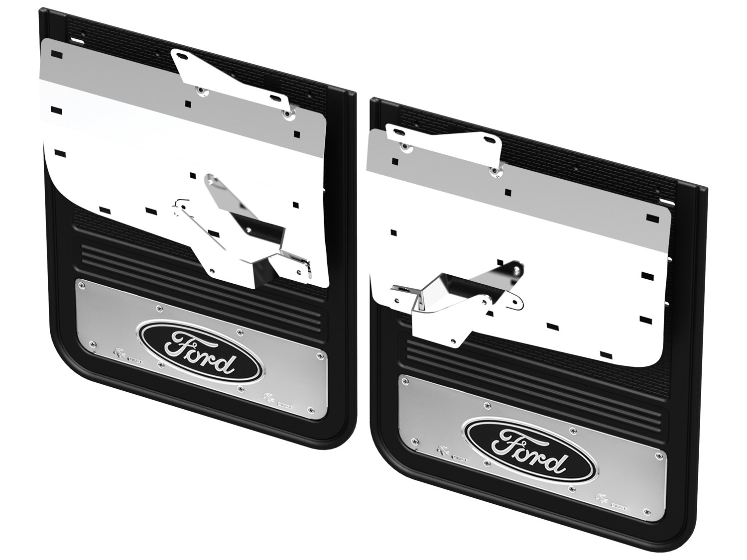 Image pour Pare-boue Gatorback de marque Truck Hardware, paire arrière, RARJ, logo ovale Ford noir, acier inoxydable à partir de AccessoriesCanada