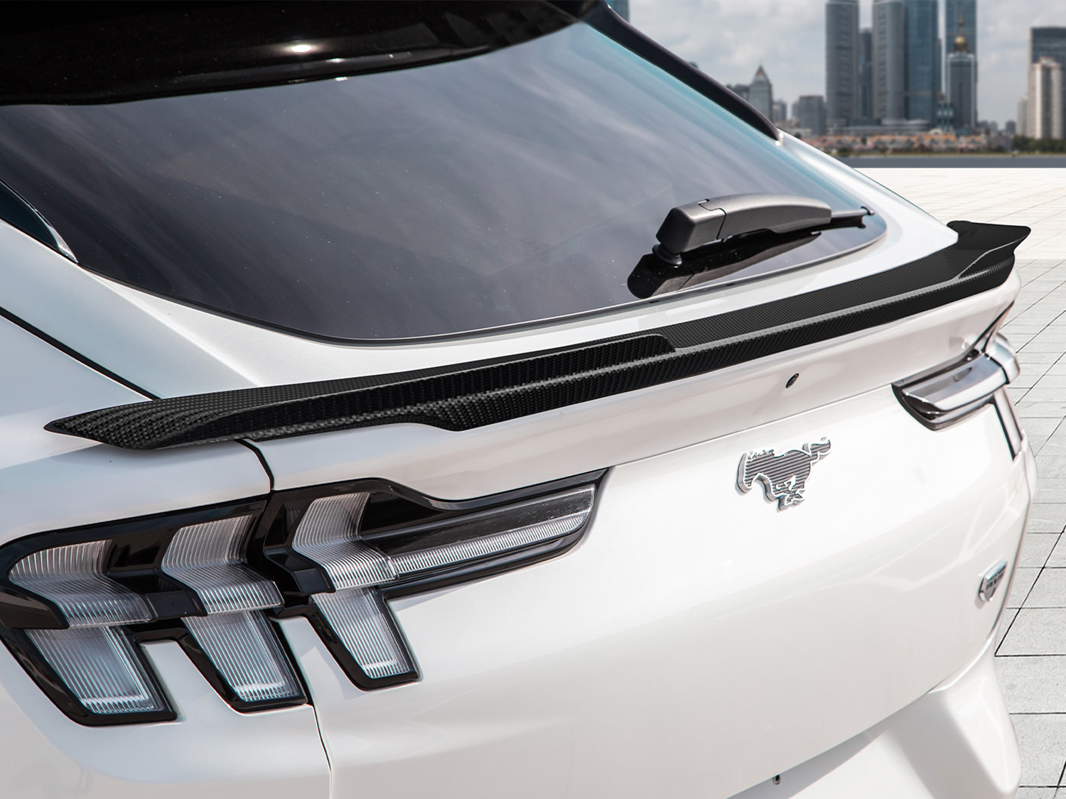 Mustang Mach-E 2021-2026, Air Design® Carbon Fiber Rear Deck Spoiler ...