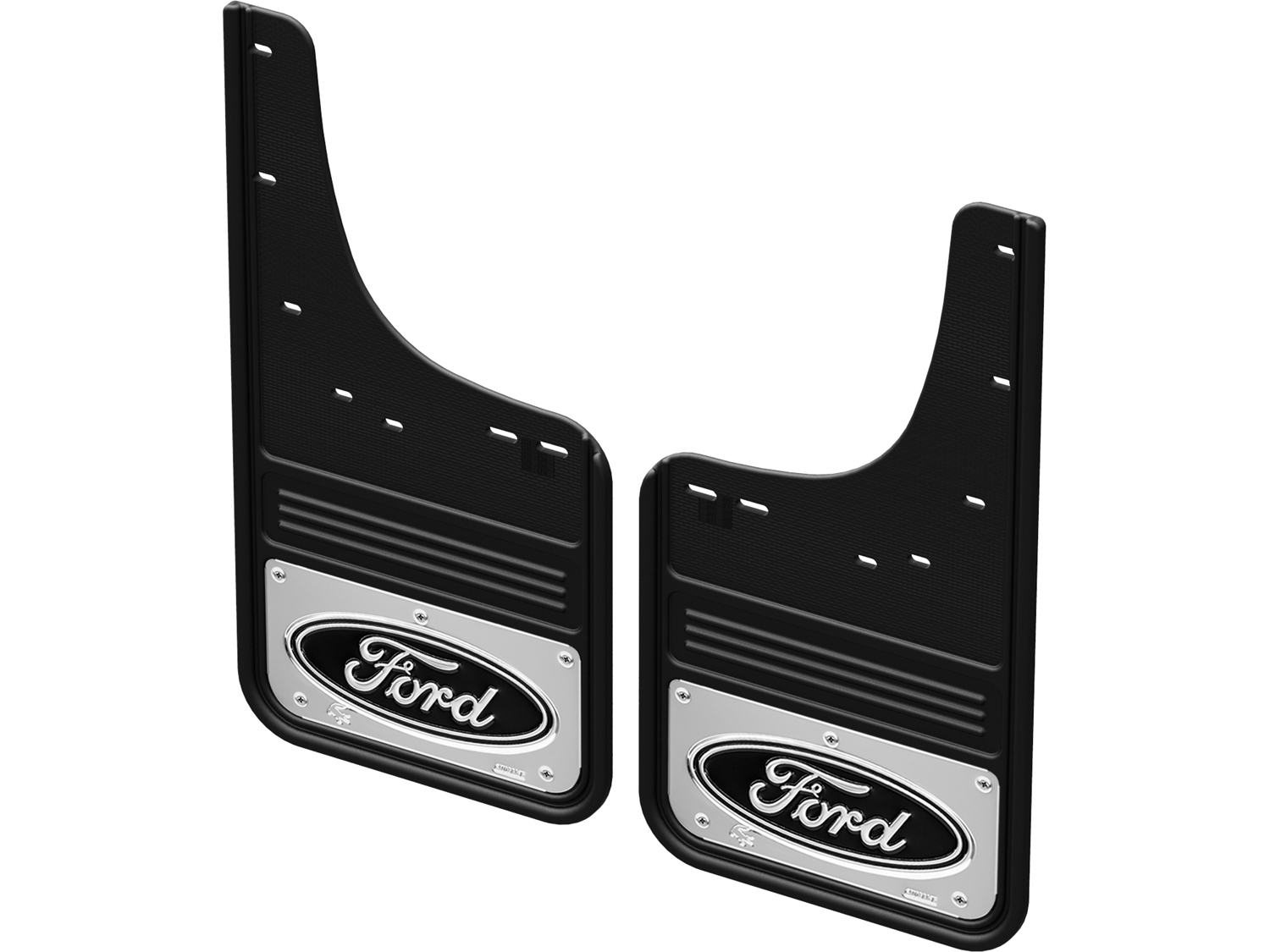 Image pour Pare-boue Gatorback de marque Truck Hardware, paire arrière, logo ovale Ford noir sur fond chromé, pour F-150  à partir de AccessoriesCanada