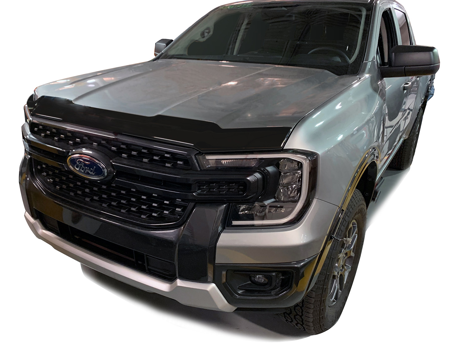 thumbnail image 2 of XIPEX TPE Hood Deflector For 2019-2024 Chevy Silverado 1500 – Matte Black 2 of 6