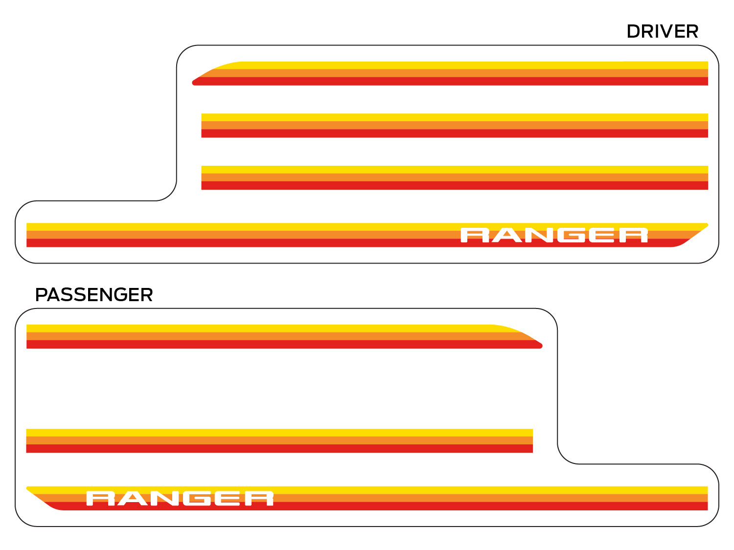 Ranger 2024-2026 Retro Red, Orange & Yellow Graphics | Accessories