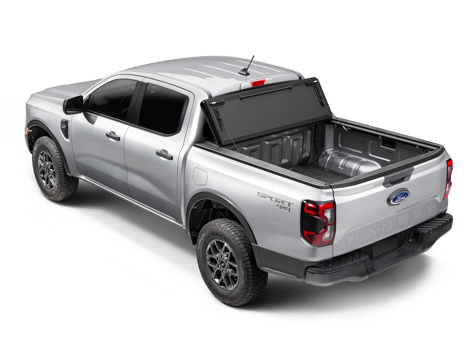 thumbnail image 2 of 5ft Hard Folding Fiberglass Truck Bed Tonneau Cover For 2024-2026 Ford Ranger 5' 1\" (61\") Bed 2 of 12