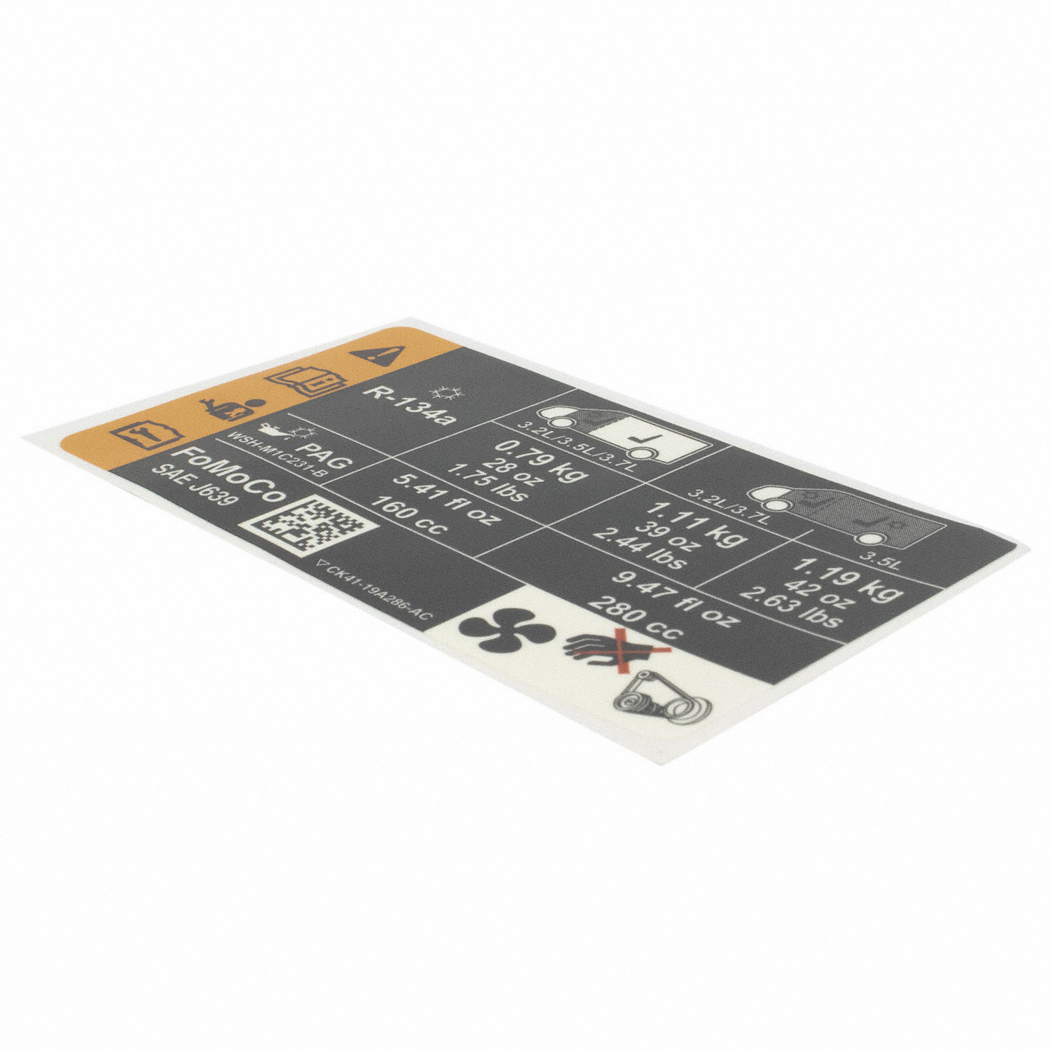 AIR CONDITIONING (A/C) System Information Label Decal | Parts | Ford.com
