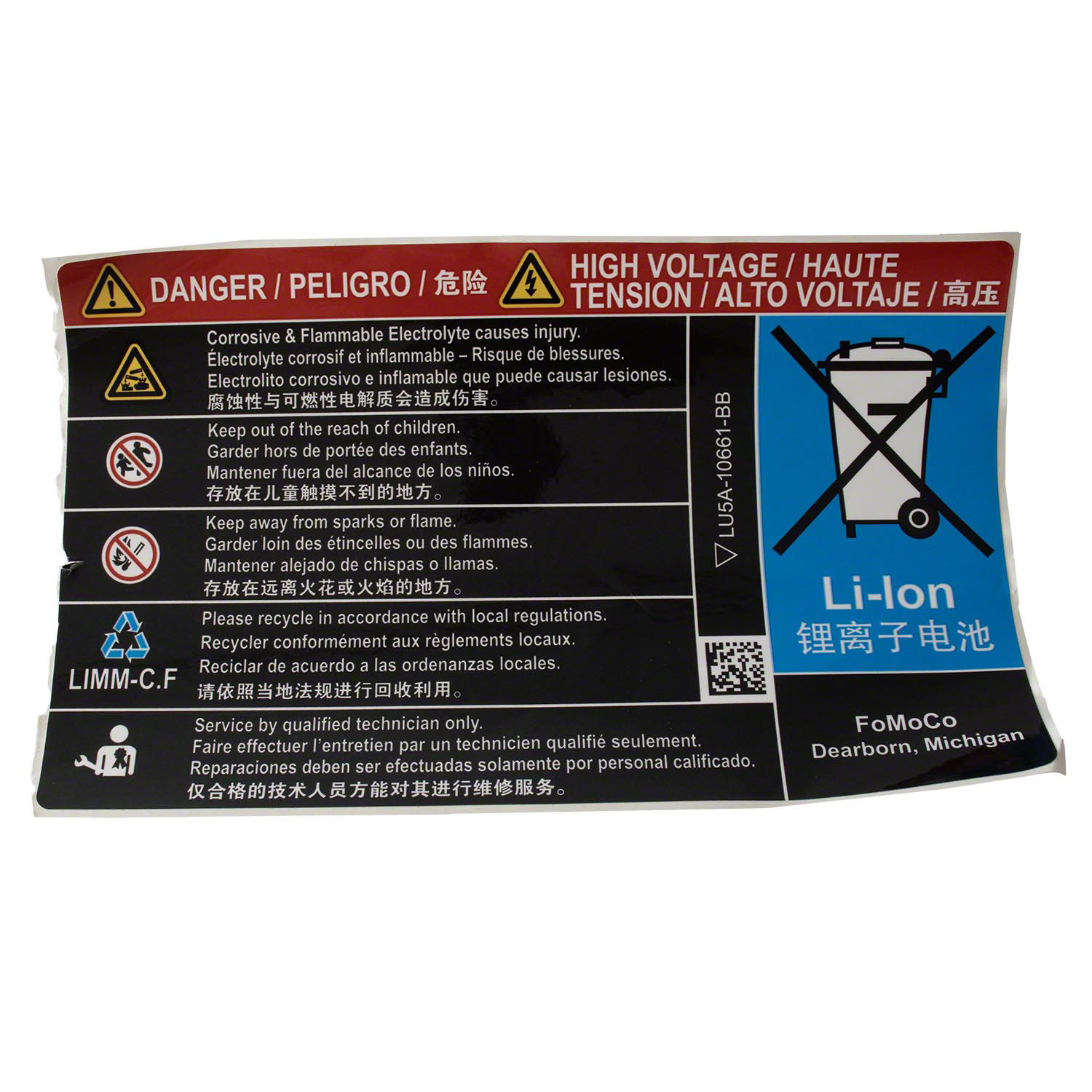 Battery Label Caution Decal | Parts | Ford.com