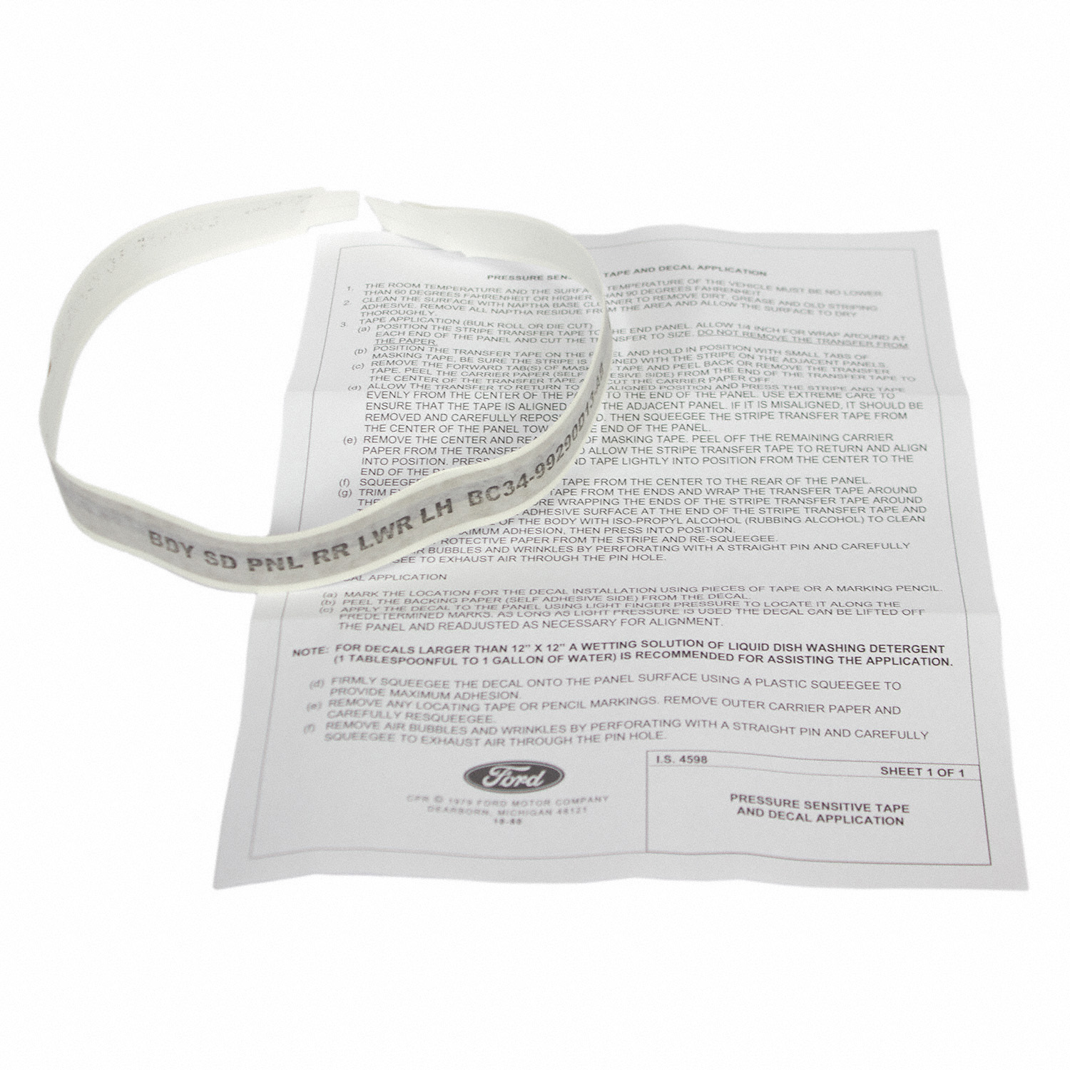 Trim Stripe Tape Decal - Left, Rear | Parts | Ford.com