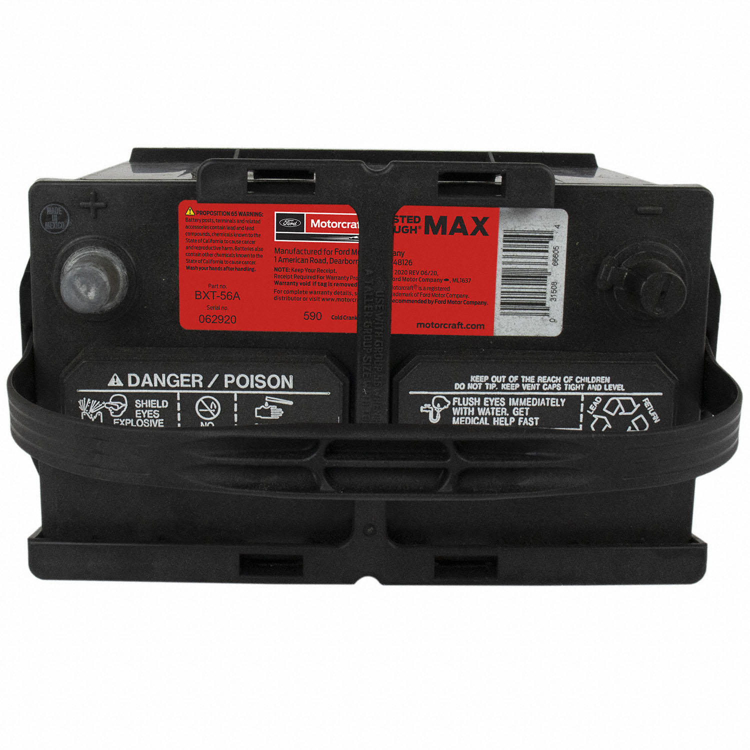 Motorcraft 590 CCA Group Size 56 Vehicle Battery BXT56A | Parts | Ford.com