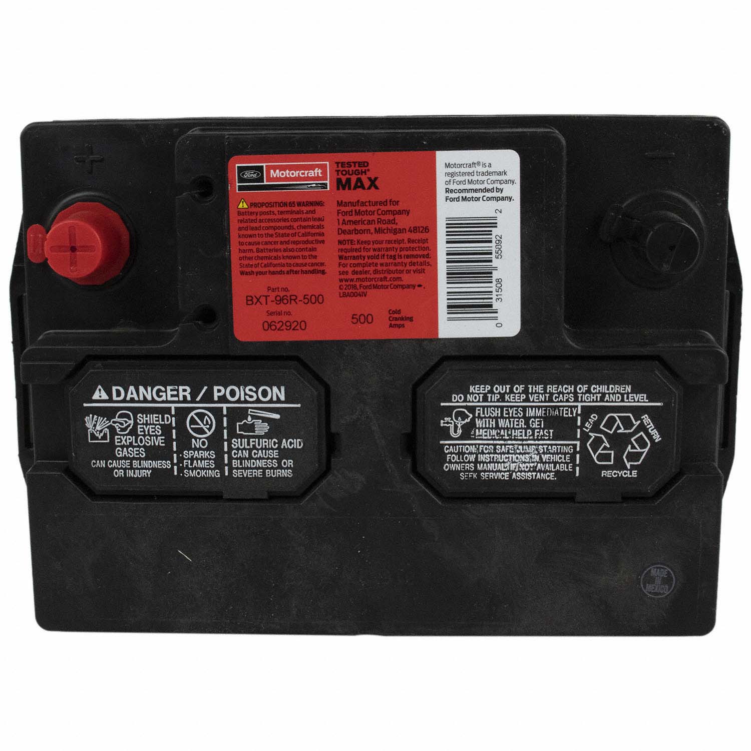 Vehicle Battery - 500 AMP/90 RC | Parts | Ford.com
